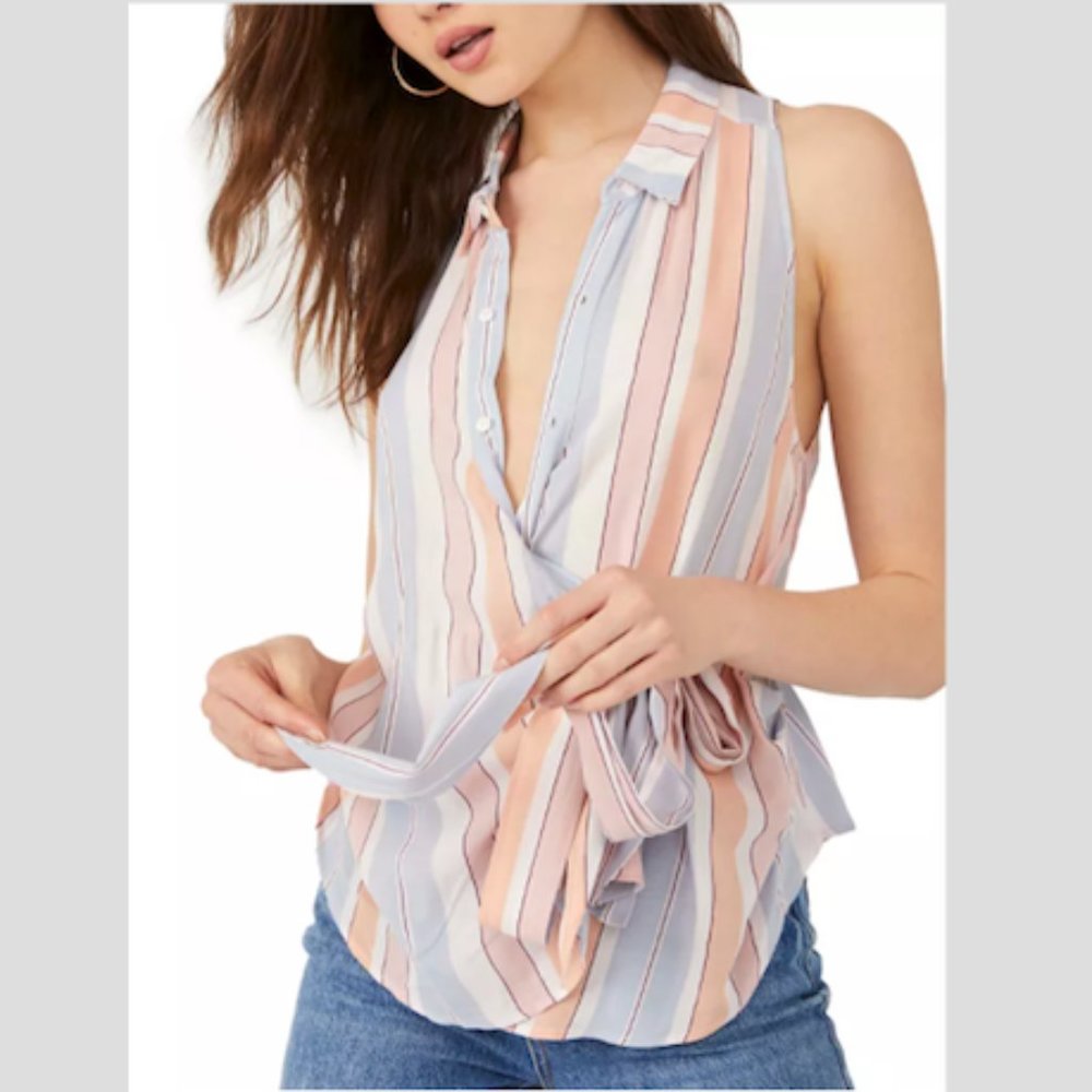 Free People Mackenzie Wrap Top Medium NWT